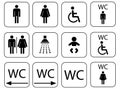 Wc sign icons , toilet and restroom symbol set