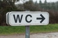WC sign indication in outdoor