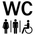 WC sign Men Women wheelchairs