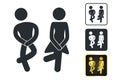 WC Sign for Restroom. Toilet Door Plate icons. Men and Women Vector Symbols