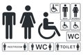 WC Sign for Restroom. Toilet Door Plate icons. Men and Women Vector Symbols Royalty Free Stock Photo