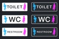 WC Sign for Restroom. Toilet Door Plate icons. Men and Women Vector Symbols Royalty Free Stock Photo