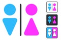 WC Sign for Restroom. Toilet Door Plate icons. Men and Women Vector Symbols Royalty Free Stock Photo