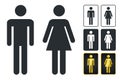 WC Sign for Restroom. Toilet Door Plate icons. Men and Women Vector Symbols