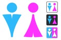 WC Sign for Restroom. Toilet Door Plate icons. Men and Women Vector Symbols Royalty Free Stock Photo