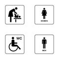 WC / Toilet door plate icon set.