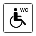 WC Toilet door plate icon. Simple bathroom plate