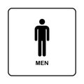 WC Toilet door plate icon. Simple bathroom plate