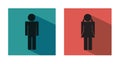 Wc or toilet modern flat icons - male and female icon