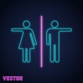 WC toilet sign neon light design