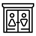 Wc washroom icon outline vector. Public toilet