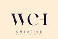 WCH abstract letter logo design Royalty Free Stock Photo