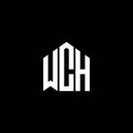 WCH letter logo design on BLACK background. WCH creative initials letter logo concept. WCH letter design Royalty Free Stock Photo
