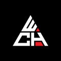 WCH triangle letter logo design with triangle shape. WCH triangle logo design monogram. WCH triangle vector logo template with red Royalty Free Stock Photo