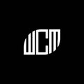 WCM letter logo design on black background. WCM creative initials letter logo concept. WCM letter design.WCM letter logo design on Royalty Free Stock Photo