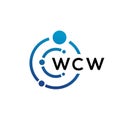 WCW letter technology logo design on white background. WCW creative initials letter IT logo concept. WCW letter design