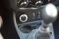 4wd off road knob, interior car detail. Royalty Free Stock Photo