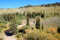 4WD vehicle driving through alpine scenery Royalty Free Stock Photo