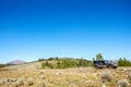 4WD vehicle driving through the mountains Royalty Free Stock Photo