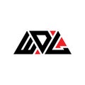 WDL triangle letter logo design with triangle shape. WDL triangle logo design monogram. WDL triangle vector logo template with red Royalty Free Stock Photo
