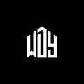 WDY letter logo design on BLACK background. WDY creative initials letter logo concept. WDY letter design Royalty Free Stock Photo