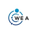 WEA letter technology logo design on white background. WEA creative initials letter IT logo concept. WEA letter design