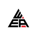 WEA triangle letter logo design with triangle shape. WEA triangle logo design monogram. WEA triangle vector logo template with red