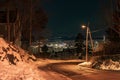 Weak aurora borealis over Oslo