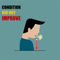Weak body condition, Condition did not improve vector Illustration