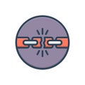 Color illustration icon for Weak, chain and link