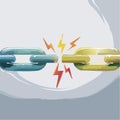 Weak Link Failure A Chain Breaks Apart Royalty Free Stock Photo