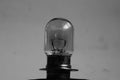 Weak yellow bulb light. small bulb black and white background Royalty Free Stock Photo
