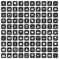 100 wealth icons set black