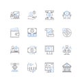 Wealth industry line icons collection. Prosperity, Finance, Investment, Wealth, Affluence, My, Success vector and linear