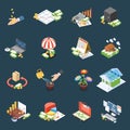 Wealth Management Isometric Icons Royalty Free Stock Photo