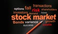 Wealth management portfolio info-text graphics and arrangement concept on black background word clouds