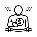 wealth people value line icon vector illustration