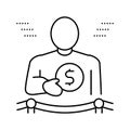 wealth people value line icon vector illustration