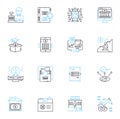 Wealth planning linear icons set. Prosperity, Security, Affluence, Abundance, Planning, Investment, Legacy line vector