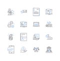 Wealth services line icons collection. Prosperity, Assets, Investments, Finance, My, Affluence, Capital vector and