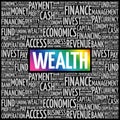 WEALTH word cloud collage, business concept background