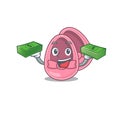 A wealthy baby girl shoes cartoon character with much money