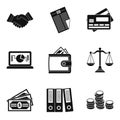 Wealthy financiers icons set, simple style