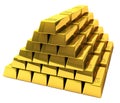 Bunch of gold bars Royalty Free Stock Photo