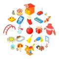 Wean icons set, cartoon style