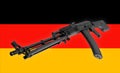 Weapon - Assault rifle Germany of a flag background