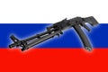 Weapon - Assault rifle Russia of a flag background
