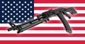 Weapon - Assault rifle USA of a flag background Royalty Free Stock Photo