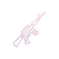 weapon automatic icon in Nolan style. One of Army collection icon can be used for UI/UX