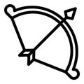 Weapon bow icon outline vector. Archery arrow